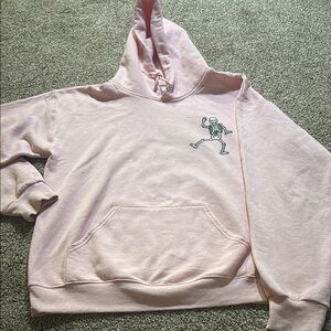Pink Hoodie with Skeleton Design